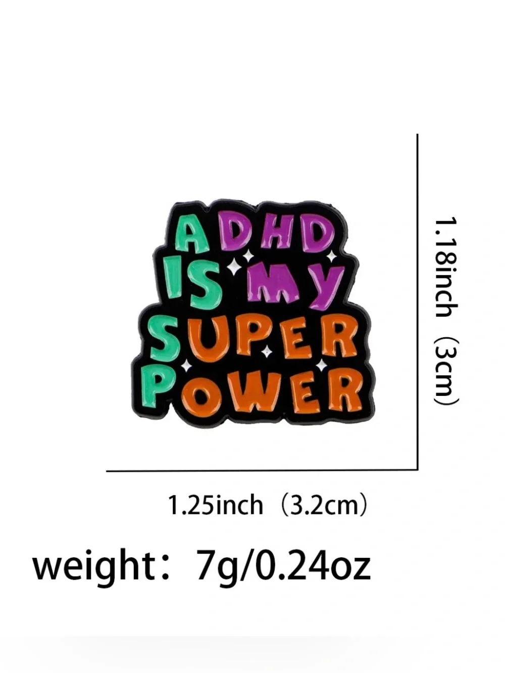 ADHD Is My Super Power Enamel Pin – Colorful Neurodiversity Lapel Pin Badge